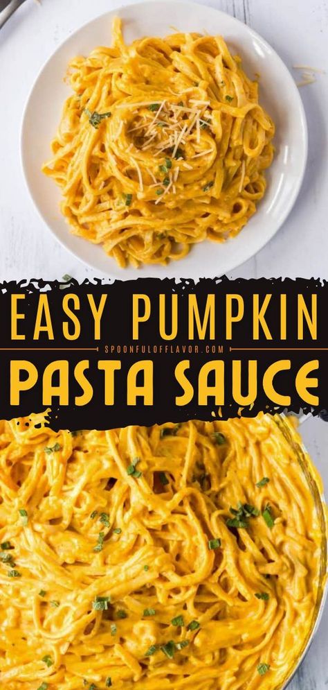 Pasta Sauce With Sausage, Easy Pumpkin Pasta, Pumpkin Noodles, Fresh Pumpkin Recipes, Pumpkin Pasta Recipe, Pumpkin Pasta Sauce, Fall Pasta, Pumpkin Sauce, Pumpkin Pasta