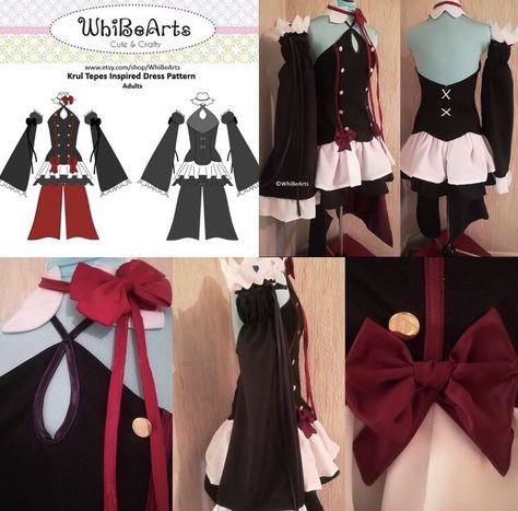 Krul Tepes Outfit, Miku Cosplay Diy, Sewing Patterns Cosplay, Cosplay Pattern Free Sewing, Cosplay Sewing Patterns Free, Cosplay Sewing Patterns, Krul Tepes Cosplay, Cosplay Patterns, Diy Christmas Outfit