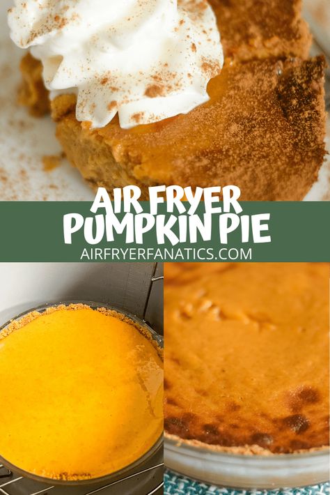 Mini Air Fryer, Mini Pumpkin Pies Recipe, Air Fryer Pumpkin, Easy Pumpkin Recipes Desserts, Easy Pumpkin Dessert, Pumpkin Pie Recipe Easy, Mini Pumpkin Pies, Pumpkin Pies, Individual Desserts