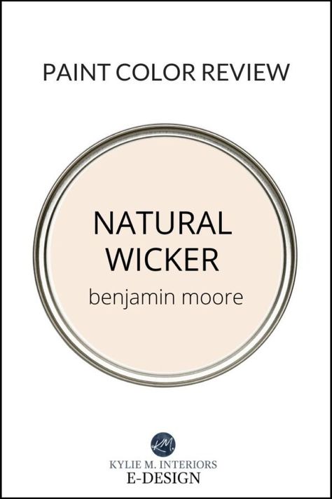 Benjamin Moore Natural Wicker OC-1: Paint Color Review - Kylie M Interiors Natural Wicker Benjamin Moore, Bone White Benjamin Moore, Benjamin Moore Natural Wicker, Shaker Beige Benjamin Moore, Benjamin Moore Bathroom, Shaker Beige, Benjamin Moore Kitchen, Benjamin Moore Cloud White, Kylie M Interiors