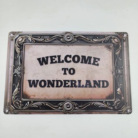 Metal Aluminum Alice in Wonderland sign Welcome to Wonderland 12"x8" $12 + shipping *To claim item comment ME, MINE or WANT *Some prices are negotiable, so you can make me an offer, but I keep the right to turn it down or respond with another offer. *Payments are done through PayPal or Venmo *DM with your PayPal Email Address and Zip code to get an Invoice *I'll invoice after the sale is done usually within a day or two. *I don't ask for immediate payment but you don't pay in 48 hours and I ... Welcome To Wonderland, Welcome Home Alice In Wonderland, We Found Wonderland You And I Got Lost In It, Alice In Wonderland Signs Printable, Alice In Wonderland Sign, Alice In Wonderland Tickets, History Projects, Us History, Bookstore