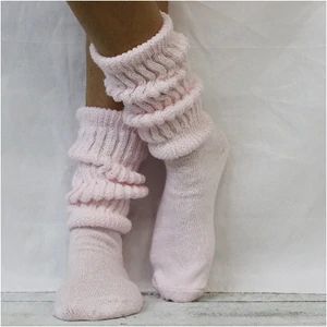 CUDDLY scrunch slouch HOOTERS socks pastel pink | women's thick cotton 90s socks – Catherine Cole Atelier