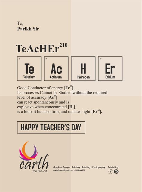 Happy Teacher's Day For Chemistry Teacher, Happy Birthday Physics Teacher, Teacher Farewell Card Ideas, Teachers Day Chemistry Teacher, Teachers Day For Maths Teacher, Teachers Day Card Physics Teacher, Teachers Day Card For Science Teacher Diy, Asthetic Teacher Day Card Ideas, Teachers Day Aesthetic Quotes