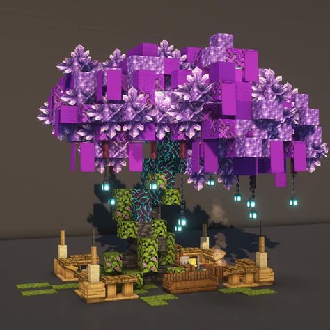 @SixerFTW on Instagram: “New 1.17 Fantasy Brewing station under Crystal tree. Become my patreon and get to download all my builds: https://www.patreon.com/sixerftw…” Minecraft Oasis, Minecraft Interior Design, Bangunan Minecraft, Fantasy Tree, Minecraft Medieval, Cool Minecraft Houses, Minecraft Furniture, Minecraft Plans, Minecraft Tips