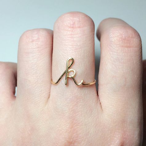 Stack Rings, Bracelet Initial, Initial Earrings, Name Ring, Letter Ring, Gold Diamond Wedding Band, Name Rings, Gold Ring Designs, Ring Stack