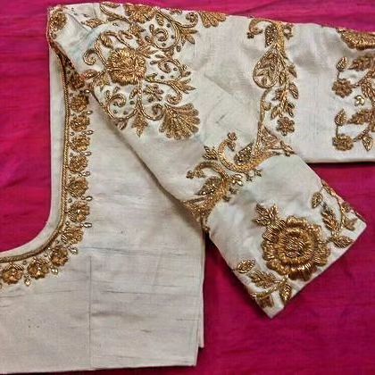 Dm@9640490158 Designer zardosi maggam work blouse Fabric: Rawsilk Dispatch: 3days Price : 3600 unstiched . 4050stitched Colours and sizes can be customised accordingly Swapna Reddy, Embroidery Blouse Saree, Raw Silk Blouse, Zardosi Embroidery, Saree Bollywood, Zardosi Work, Sari Design, Sari Blouse Designs, Wedding Blouse Designs