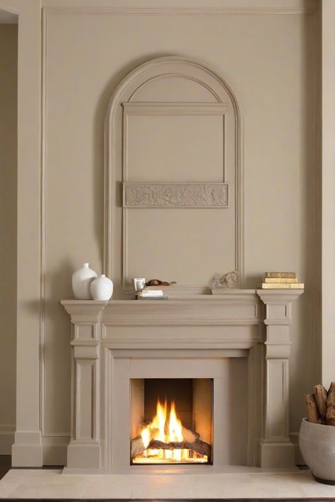 Oak mantle fireplace