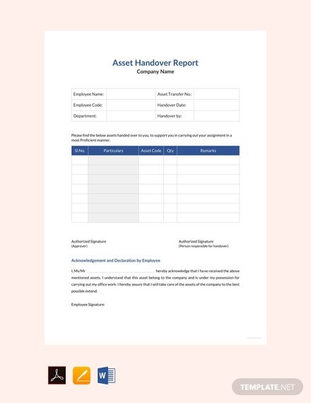 Instantly Download Free Asset Handover Report Template, Sample & Example in PDF, Microsoft Word (DOC), Apple Pages Format. Available in A4 & US Sizes. Quickly Customize. Easily Editable & Printable. Company Documents, Employee Satisfaction Survey, Business Proposal Sample, Window Grill Design Modern, Alkaline Diet Recipes, Letter Templates Free, Fixed Asset, Proposal Sample, Employee Satisfaction