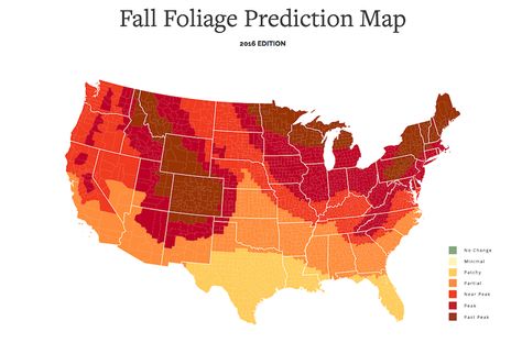 Nothing epitomizes the warm, fuzzy feeling of fall quite like the leaves changing color. This interactive map tells you when you can expect to see fall foliage in different parts of the U.S. Fall Foliage Map, Fall Foliage Road Trips, Monument Valley Utah, Leaves Changing Color, Cherry Blossom Season, Fall Hiking, Scenic Byway, Fall Travel, Interactive Map