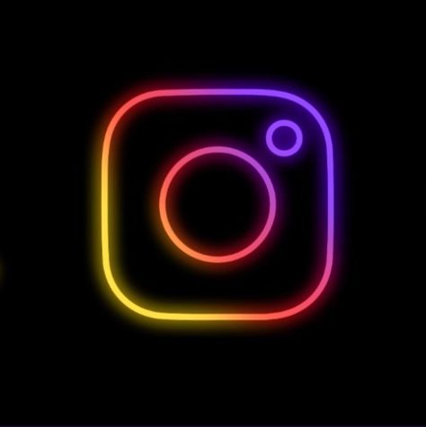 Instagram Icon, Neon, Instagram, Black