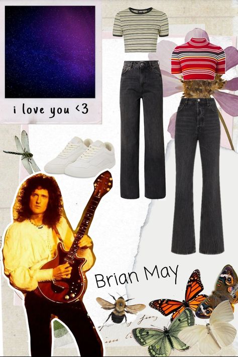 Made by me on combyne Brian May Outfits 70s, Bohemian Rhapsody Outfits, Steal His Look, Queen Outfits, Queens Wallpaper, Outfits 70s, Band Outfits, Brian May, Queen Band