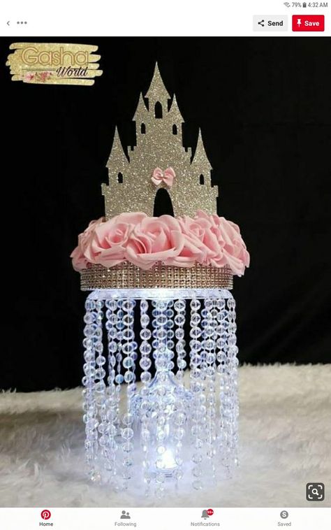 Princess Centerpiece Ideas, Cinderella Birthday Party Decorations, Princess Centerpieces, Crown Centerpiece, Princess Birthday Party Decorations, Cinderella Birthday Party, Princess Theme Birthday, Disney Princess Birthday Party, Princess Theme Party