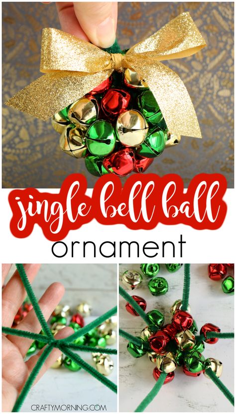 Jingle Bell Ball, Diy Christmas Ornaments Easy, Christmas Crafts For Adults, Kids Christmas Ornaments, Navidad Diy, 12 December, Holiday Crafts Christmas, 3d Christmas, Christmas Ornaments Homemade