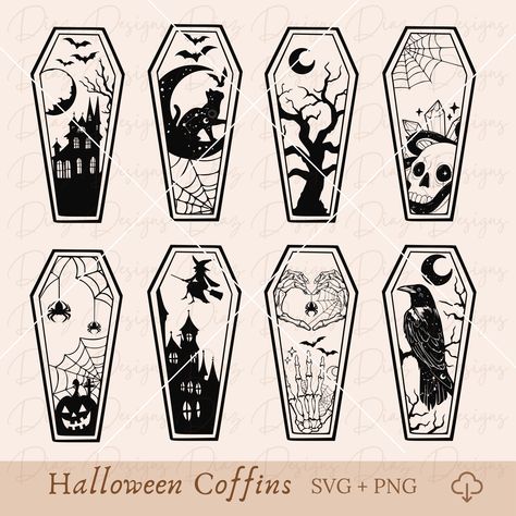 Nightmare Before Christmas Cricut Svg, Coffin Box Design, Coffin Clipart, Coffin Tattoo Design, Halloween Casket, Coffin Sign, Halloween Coffin Decoration, Coffin Svg, Skeleton In Coffin