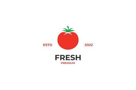 Logos, Tomato Logo, Tomato Vector, Strawberry Logo, Logo Icon Design, Logo Icon, Fresh Tomatoes, Flat Illustration, 로고 디자인