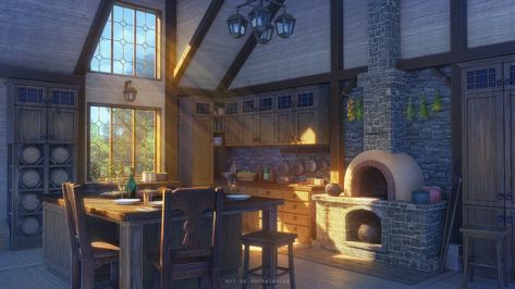 ArtStation - Kitchen, Daniil Rogachev Kitchen Fantasy Art, Kitchen Concept Art, Castle Kitchen, Fantasy Kitchen, Medieval Kitchen, Castle Kitchens, Mansion Kitchen, Kitchen Concept, Kitchen Background