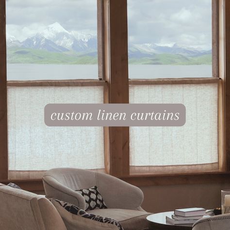 "Flat panel linen cafe curtains are a modern take on traditional gathered cafe curtains, and fit every room, from your kitchen, bathroom, living room, to bedroom. I use ONLY 100% linen for my curtains, never any imitation or \"linen look\" fabrics. My linen is sourced from Eastern Europe, imported into an American company, and sourced specifically for your curtains. Linen is a naturally eco friendly fabric: my supplier states that \"every one of our fabrics is environmentally friendly and no par Tension Rod Cafe Curtains, Linen Cafe Curtains Kitchen, Cafe Curtains Living Room, Linen Cafe Curtains, Cafe Curtains Kitchen, Curtains Linen, Cafe Curtain, Minimalist Flat, Tension Rod