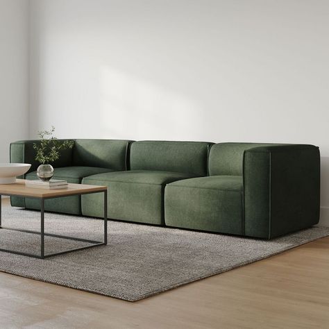 Remi Slipcover Modular Sofa (70"–105") | West Elm West Elm Remi Sofa, West Elm Remi Sectional, West Elm Modular Sofa, Remi Modular Sofa, Floating Couch Living Room, Cohen Modular Sofa, Cb2 Terrain Sofa, Jewel Tone Sofa, Memory Foam Couch