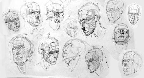 Ramon Hurtado - Glenn Vipplu Head Construction Class (Male) Ramon Hurtado, Head Construction, Portrait Drawing Tips, Head Anatomy, Anatomy Sculpture, 얼굴 그리기, Drawing Heads, Anatomy Sketches, Face Sketch