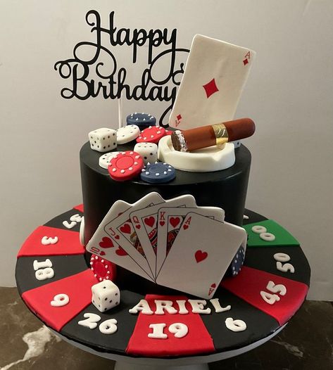 Casino Birthday Ideas, Vegas Birthday Cake, 21st Birthday Vegas, Casino Cakes For Men, Birthday Vegas, Casino Cake, Poker Cake, Vegas Cake, Casino Birthday Party