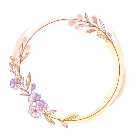 Circular Floral Design, Flower Circle Border, Circle Frame Logo, Floral Circle Border, Circle Flower Frame, Circle With Flowers, Flower Circle Frame, Circle Border, Logo Online Shop