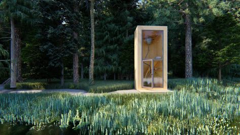 Silent Meditation Cabin | ULUN architects | Archinect Meditation Cabin, Silent Meditation, Geodesic Sphere, Lighting Your Garden, Hut Ideas, Mobile House, Forest Cabin, Revit Architecture, Meditation Center