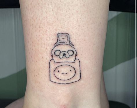 Simple Bmo Tattoo, Bmo Tattoo Stencil, Small Bmo Tattoo, Bmo Tattoo Design, Adventure Time Minimalist Tattoo, Bemo Adventure Time Tattoo, Gunter Adventure Time Tattoo, Finn And Jake Tattoos, Beemo Adventure Time Tattoo