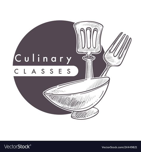 Crockery Logo Design, Plate Logo Design Ideas, Bowl Logo Design, Sendok Garpu Logo, Catering Company Logo, Monochrome Sketch, Sketch Outline, Culinary Classes, Meal Preparation