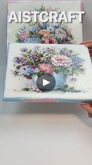 Canvas Art DIY Home Decor Ideas | Flower Canvas Art DIY for beginners  #art #handmade #decor | By Aistcraft Decoupage PaperFacebook Canvas Art Diy, Diy For Beginners, Beginners Art, Decoupage Crafts, Decoupage Projects, Flower Canvas Art, Diy Home Decor Ideas, Creative Craft, Handmade Decor