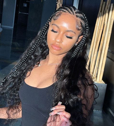 Curly Hair Anime, Curly Braided Hairstyles, Braided Hairstyles For Black Women Cornrows, Hair Magic, Feed In Braids Hairstyles, Ice Spice, Cute Curly Hairstyles, Braids Hairstyles Pictures, Braided Cornrow Hairstyles