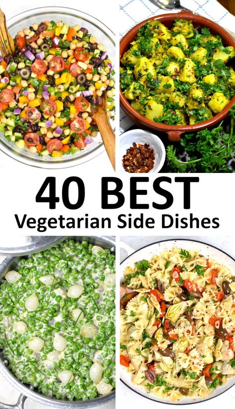 Plant Based Sides Dishes, Vegetarian Sides Recipes, Veg Side Dishes Vegetables, Vegetarian Protein Side Dish, Easy Potluck Dishes Vegetarian, Vegetarian Side Recipes, Healthy Vegetarian Side Dishes, Vegan Recipes Side Dishes, Side Dishes For Indian Food