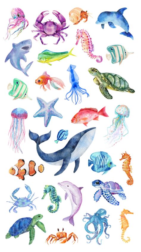 Waterpaint Ideas, Coral Reef Drawing, Summer Prints Wallpaper, Ocean Drawing, Marine Theme, Watercolor Paintings For Beginners, Phone Wallpaper Patterns, Animal Posters, Summer Wallpaper