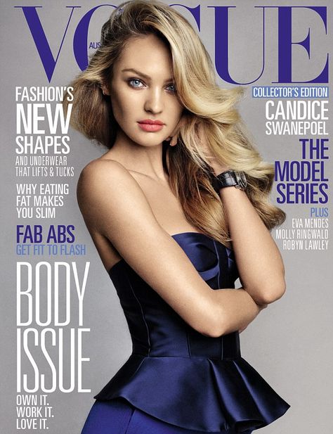 OUR own Candice Swanepoel, The Victoria's Secret Angel looked elegant for the cover of the magazine, sporting a chic peplum blouse Royal Office, Work Leadership, Supermodel Fashion, Vogue Magazine Covers, African Models, Fashion Magazine Cover, Fashion Cover, Moda Chic, Vogue Covers