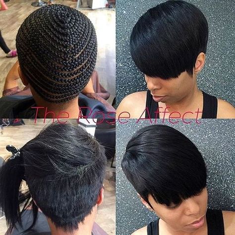 3,188 Likes, 61 Comments - VoiceOfHair (Stylists/Styles) (@voiceofhair) on Instagram: “STYLIST FEATURE| Love this pixie transformation ✂️ ❤️ By @the_rose_affect "I DON'T USE 27 PIECE (or…” Quick Weave Short Hairstyles, Pixie Transformation, Short 27 Piece Hairstyles, Short Sew In Hairstyles, 27 Piece Quick Weave, 27 Piece Hairstyles, Short Quick Weave, Long Weave Hairstyles, Quick Weaves