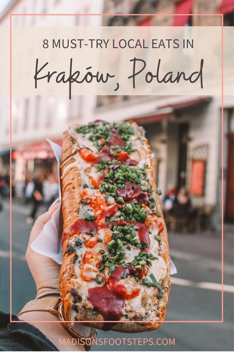 Krakow Food Guide, Warsaw Poland Restaurants, Warsaw Poland Food, Where To Eat In Krakow, Poland Food Traditional, Jewish Quarter Krakow, Polish Street Food, Krakow Photo Ideas, Polish Pizza Recipe