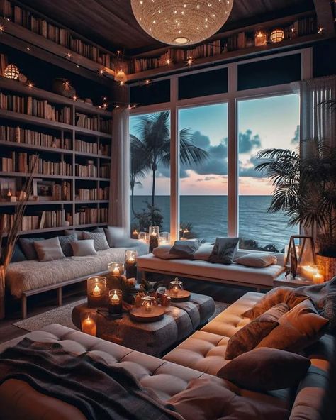 Just Decorate! | The Readers Paradise 📖 Home Gel Nails, Future Library, Cozy Homes, Home Library Design, Home Libraries, Beautiful Interior Design, Dream House Interior, Beach Home, Holiday Inn