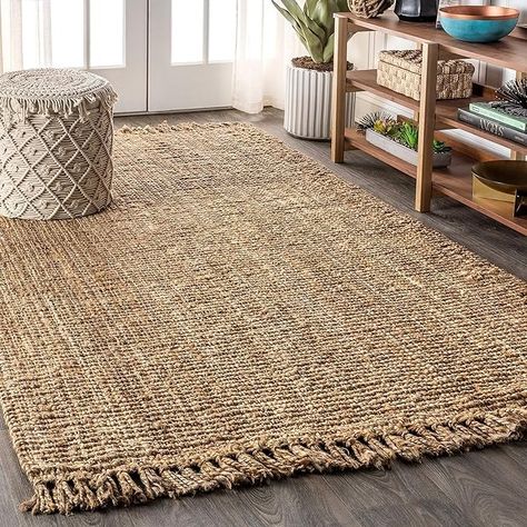 Amazon.com: JONATHAN Y NRF103A-4 para Hand Woven Chunky Jute with Fringe Area-Rug, Bohemian, for Bedroom, Kitchen, Living Room,4 X 6,Natural : Home & Kitchen Jute Lights, Eclectic Area Rug, Clean Bedroom, Synthetic Rugs, Natural Area Rugs, Jute Area Rugs, Bohemian Area Rugs, Jute Rug, Natural Jute