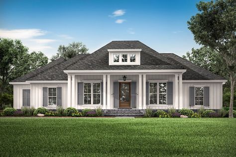 Modern-farmhouse House Plan - 3 Bedrooms, 2 Bath, 2588 Sq Ft Plan 50-406 Southern Style House Plans, American House Plans, Coastal House, American Houses, American House, Hip Roof, Contemporary Style Homes, Farmhouse House, Farmhouse Plan