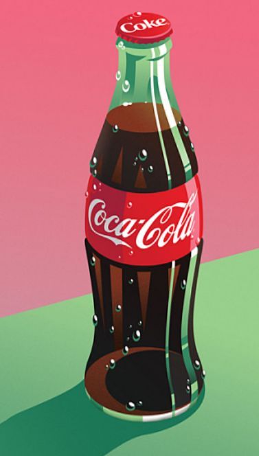 Coke Illustration, Coca Cola Painting, Coca Cola Aesthetic, Candy Aesthetic, Nerd Cave, Cola Drinks, Bottle Drawing, Basic Workout, Coke Bottle