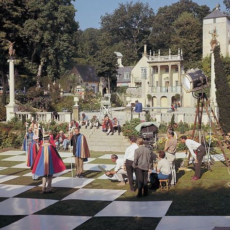 Filming the episode Checkmate James Bond Style, 5 September, The Prisoner, Image Caption, 50 Years Ago, Snowdonia, Vintage Tv, Adventure Story, The Cult