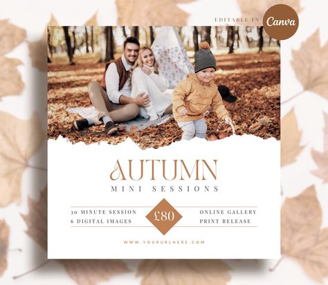 Mini Sessions Template, Real Estate Pictures, Fall Minis, Photographer Marketing, Mini Session Template, Email Signature Templates, Fall Mini Sessions, Photo Texture, Fall Mini