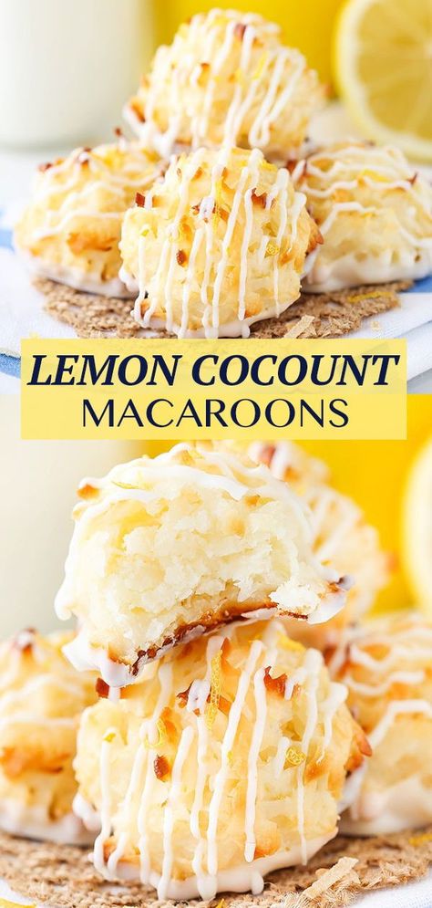 Macaroons Recipe, Bakery Goods, Coconut Macaroons Recipe, Coconut Desserts, Macaroon Recipes, Lemon Coconut, Lemon Flavor, Oreo Dessert, Coconut Macaroons