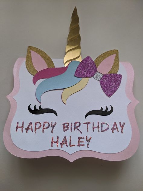 Unicorn Birthday Cards Diy, Diy Unicorn Birthday Invitations, Homemade Unicorn Birthday Cards, Unicorn Card Diy, Unicorn Birthday Card Ideas, Unicorn Card Ideas, Unicorn Birthday Cards Handmade, Cricut Unicorn Birthday, Unicorn Cards Handmade