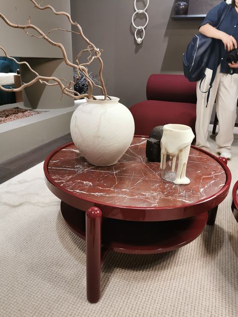 Beautiful marble coffee table in red marble Milan 2023 Email Mail@wkworks.co.uk for more information Red Marble Coffee Table, Red Marble Table, Marble Cabinet, Milan Furniture, Red Marble, Marble Coffee Table, Marble Table, Milan, Marble