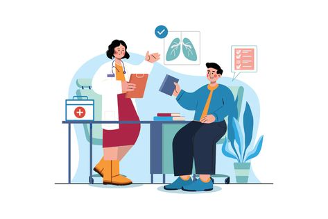 Routine Health Checkup Illustration by hoangpts on Envato Elements Interstitial Lung Disease, Health Checkup, Tears In Eyes, City Hospital, Chronic Obstructive Pulmonary Disease, Government Services, Pulmonary Disease, Medical Journals, Lung Disease