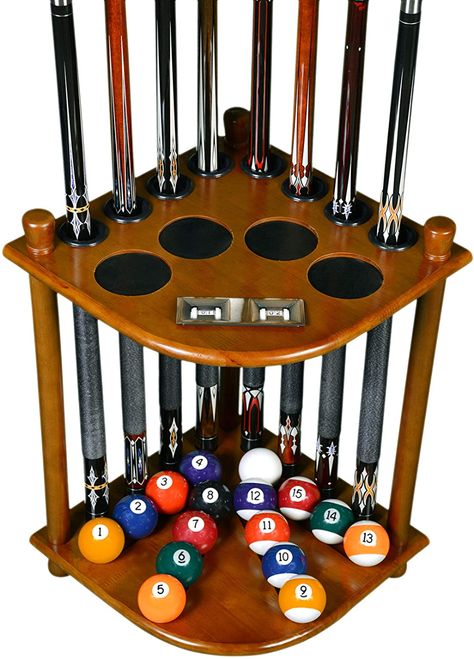 Amazon.com : ISZY Billiards Cue Rack Only - 8 Pool Billiard Stick & Ball Floor Stand with Scorer Choose Mahogany, Dark Oak or Black Finish (Mahogany) : Sports & Outdoors Pool Stick Holder, Pool Cue Holder, Flower Chair, Mirrored Table, Pool Cue Rack, 8 Pool, Navy Pillow, Pool Table Accessories, Pool Sticks