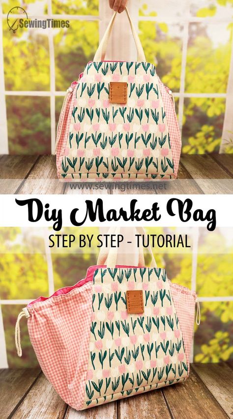 Quilted Reusable Bag, Quilted Market Bag Pattern, Best Grocery Bag Pattern, Sew Purse Pattern, Shopping Bags Diy Free Pattern, Reusable Bag Sewing Pattern, Popular Sewing Projects, Easy Sew Bags For Beginners, Quilted Project Bags