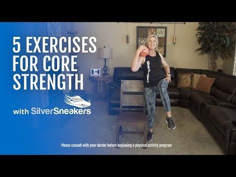 (2) 5 Exercises for a Strong Core | SilverSneakers - YouTube Exercise Ball, Silver Sneakers, Strong Core, An Exercise, Abdominal Muscles, Core Strength, Core Workout, Physical Activities, Ball Exercises