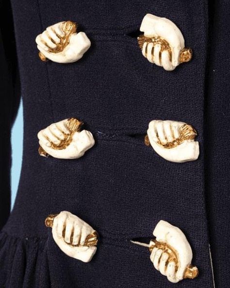 Schaperelli Couture, Elsa Schiaparelli Fashion, Fashion Surrealism, Surrealism Fashion, James And Giant Peach, Sculpture Fashion, Theatre Festival, Golden Bird, Ceramic Buttons