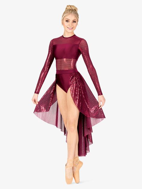 Colorguard Outfits, Color Guard Costumes, Exercise Rooms, Swirl Skirt, Cute Dance Costumes, Pretty Dance Costumes, Contemporary Dance Costumes, Dance Tights, Argentine Tango